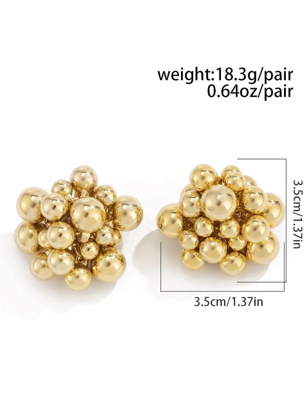 Anthropologie Polished Gold Cluster Ball Earrings